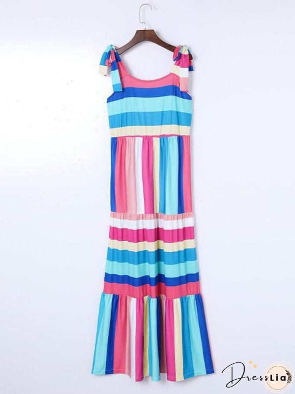 Bohemian Rainbow Maxi Dress