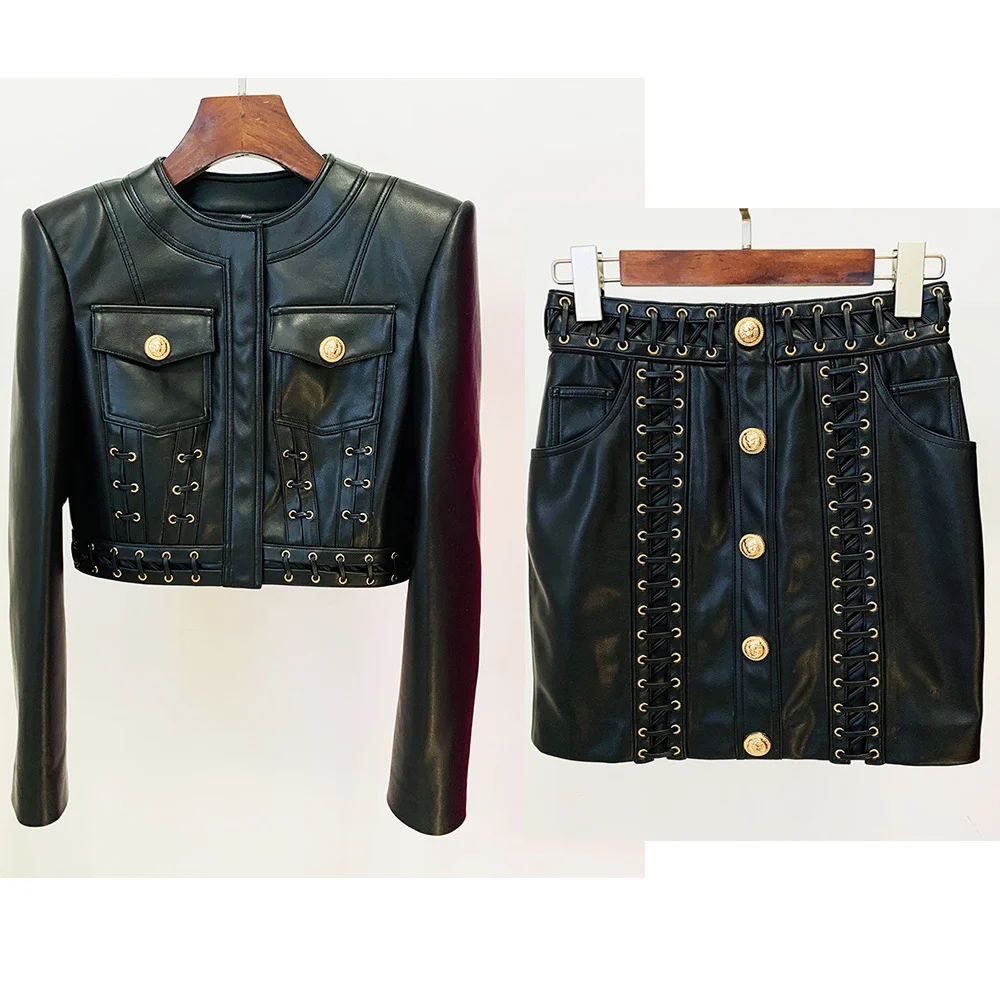 Nigikala Nigikala New Star Fashion Necker Heavy Industry Rope Repair Short Leather Jacket Jacket Jacket