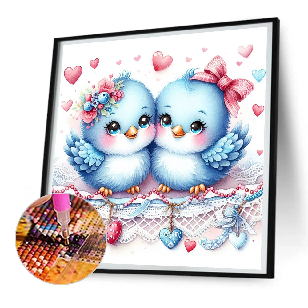 Diamond Painting - Full Round Drill - Cute Bird(Canvas|30*30cm)