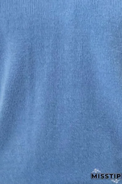 V-Neck Ruffle Trim Long Sleeve Sweater