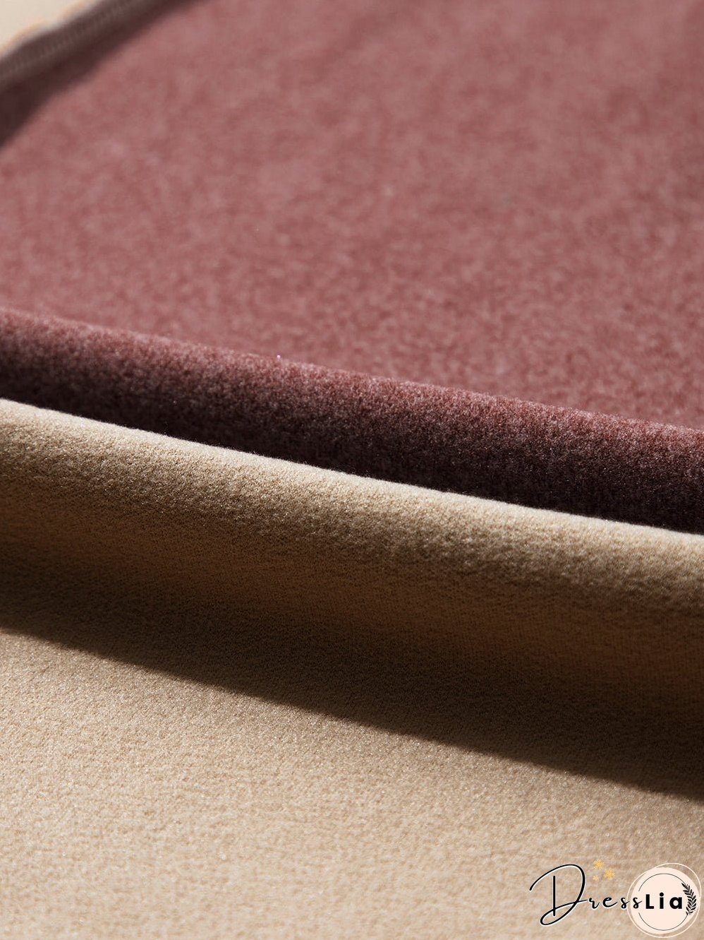 Light Beige French Seam Detail Colorblock Knit Top with Long Sleeves