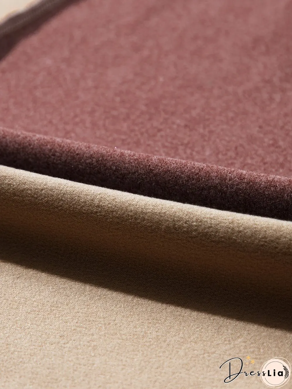 Light Beige French Seam Detail Colorblock Knit Top with Long Sleeves