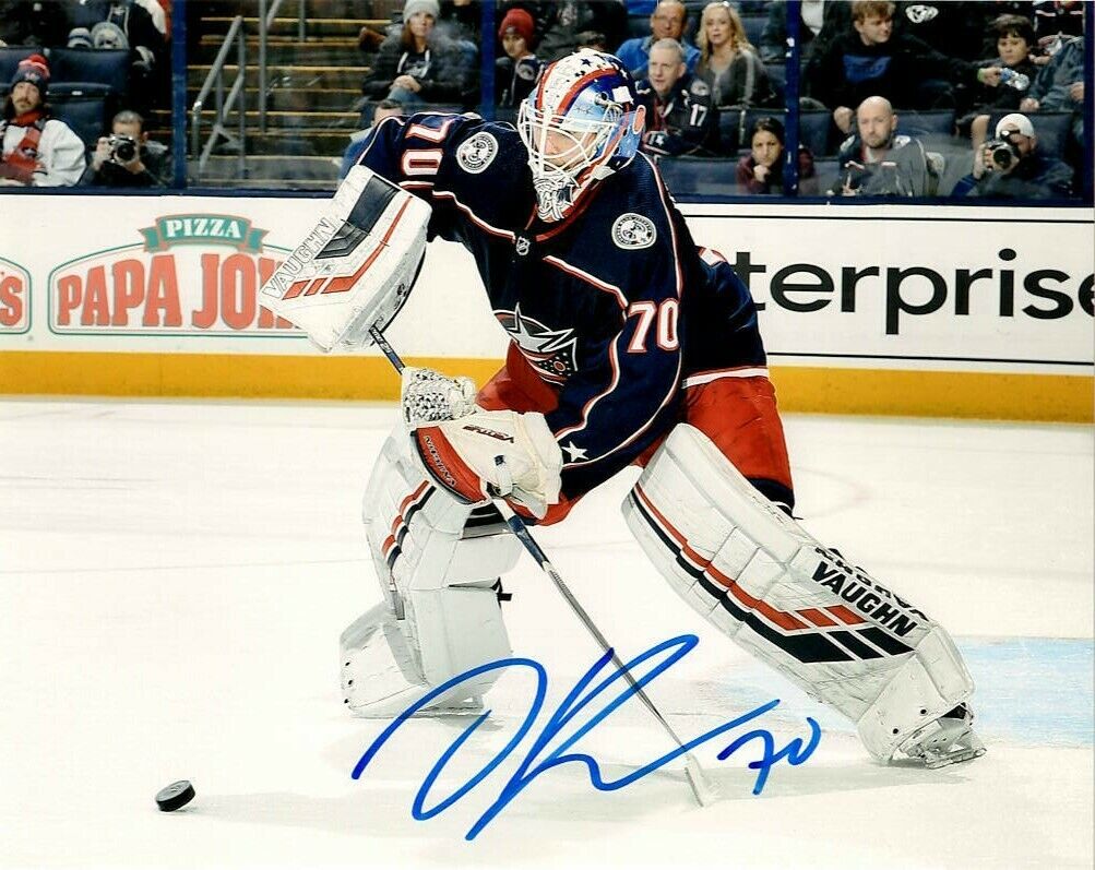 Columbus Blue Jackets Joonas Korpisalo Signed Autographed 8x10 NHL Photo Poster painting COA #6