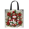 Christmas Snowman-11CT DIY Stamped Cross Stitch Shopping Bag 40*40cm tapestrymarket
