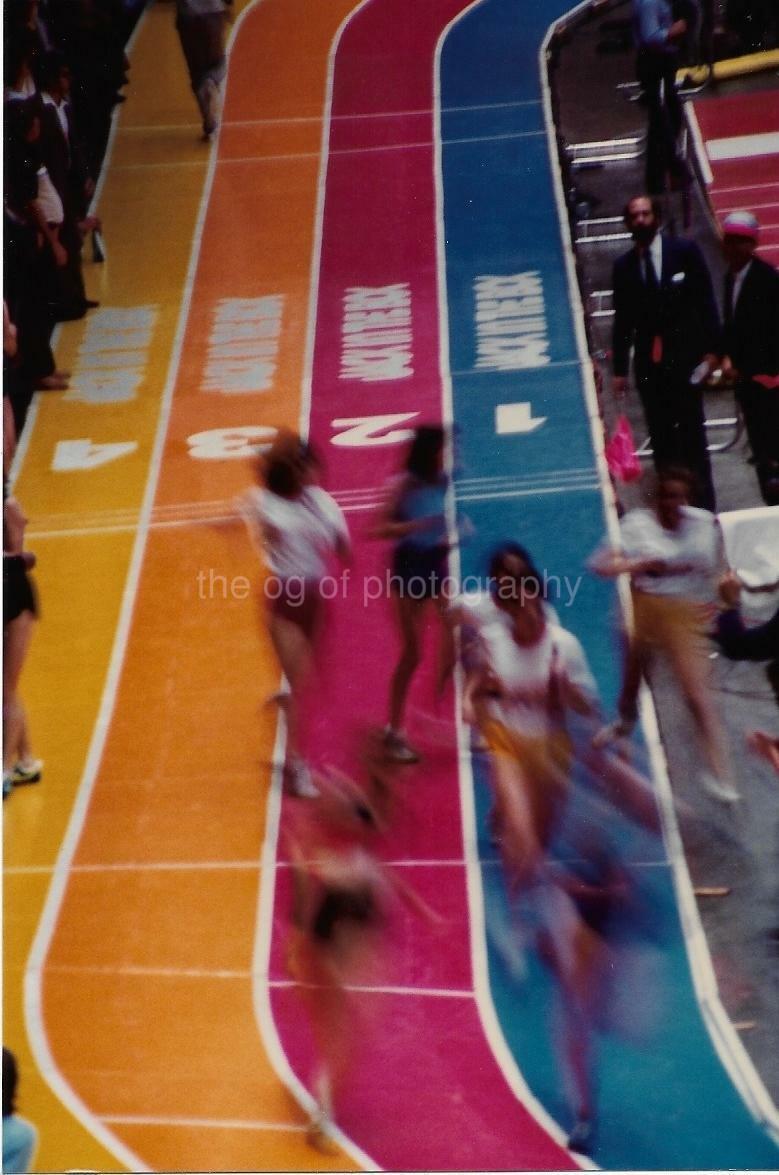 Blurry Runners FOUND Photo Poster painting ColorOriginal Snapshot VINTAGE 01 25 J