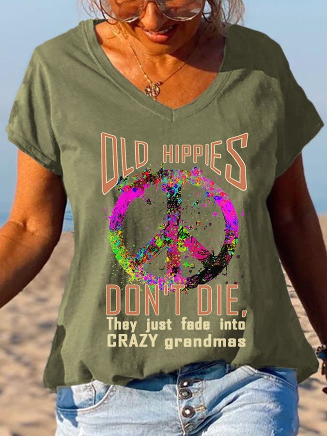 V-Neck Print T-Shirt