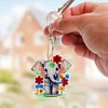 5Pcs DIY Diamond Painting Elephant Keychain