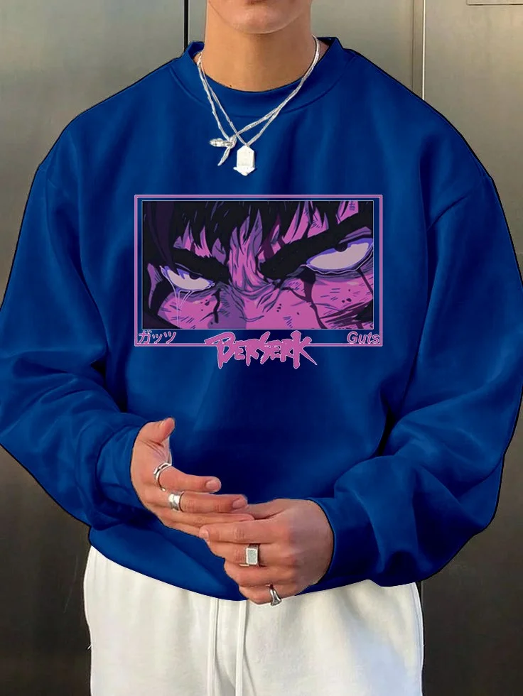 100% Cotton Unisex Classic Anime Print Sweatshirt