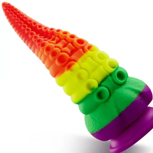 Orsen 8.66 Inch Tentacle Silicone Rainbow Dildo with Suction Cup