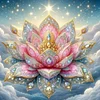 (45*45cm)Lotus - Round AB Drill Diamond Painting