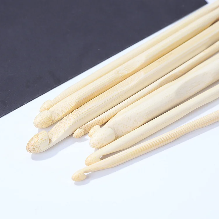 New 12pcs/set Bamboo Crochet Hook Knitting Needles Sewing Threads