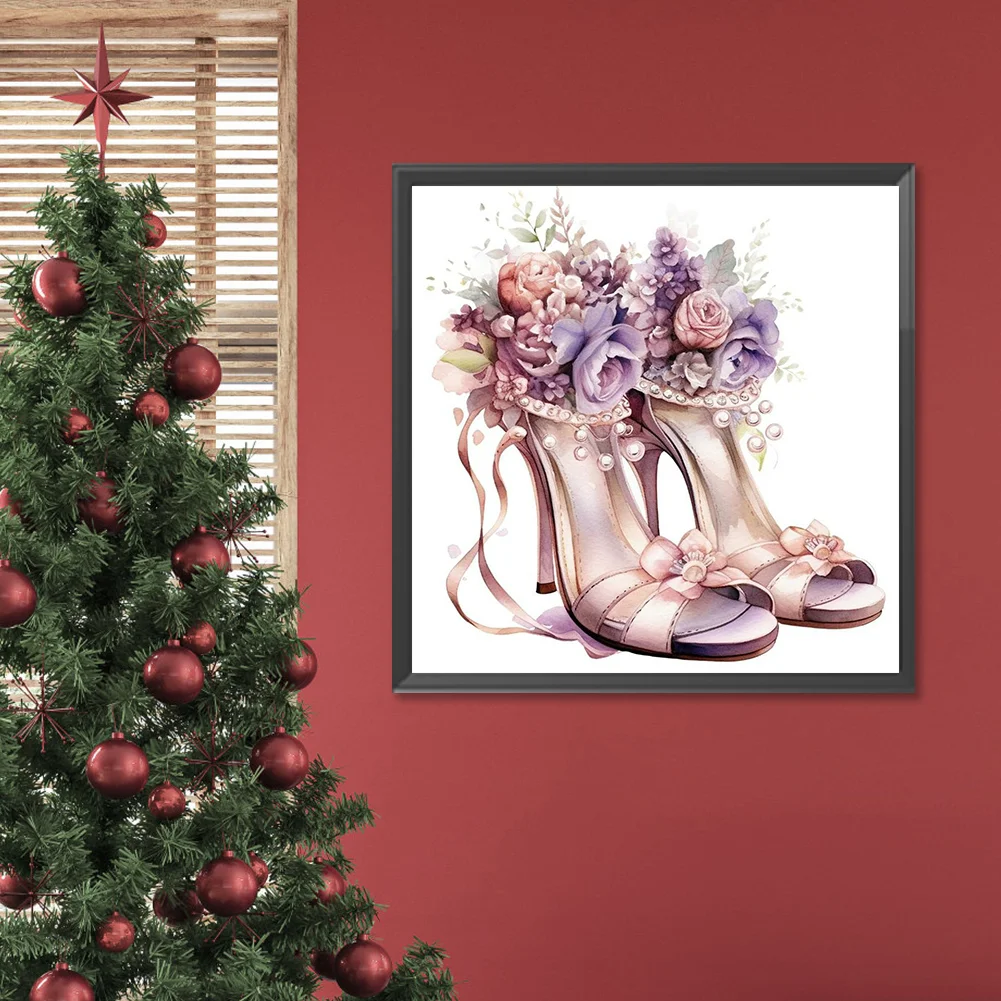 Diamond Painting - Full Round Drill - Flower High Heels(Canvas|30*30cm)