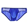 Men's low-waist sexy ice silk briefs