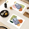 2Pcs Artistic Pattern Diamond Painting Placemat DIY Art Placemat for Table Decor
