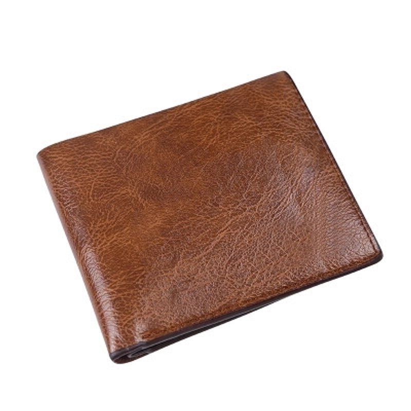 Men’s Solid Color Pu Leather Open Small Wallets Long Wallets