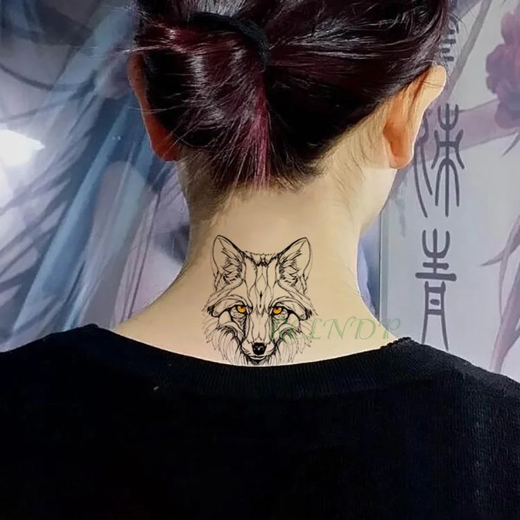 Waterproof Temporary Tattoo Sticker Animal Wolf Lion Eagle Tatto Flash Tatoo Hand Wrist Foot Arm Neck Fake Tattoos For Men Women
