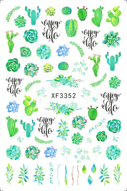 Popular Daisy Nail Sticker for Design Decoration Sunflower Nail Art Decals Adhesive Himawari Sticker for Nail Manicure Design