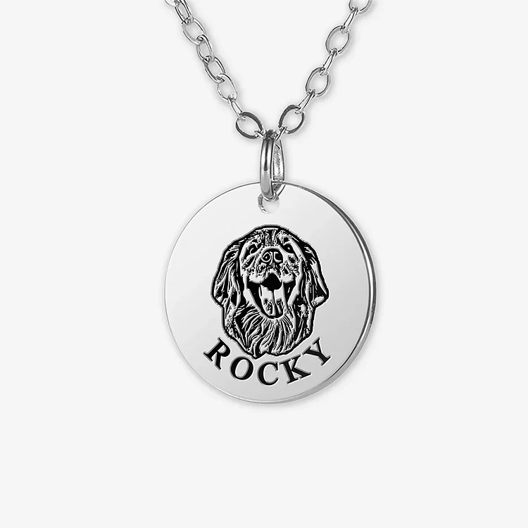 Engraved Pet Face Necklace-Dog Photo Necklace Personalized Dog - Necklace Customized Cat Necklace Gift
