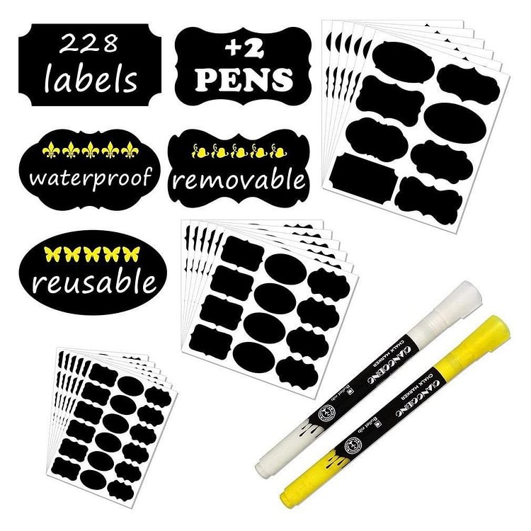 Chalkboard Labels Reusable Waterproof Chalk Markers