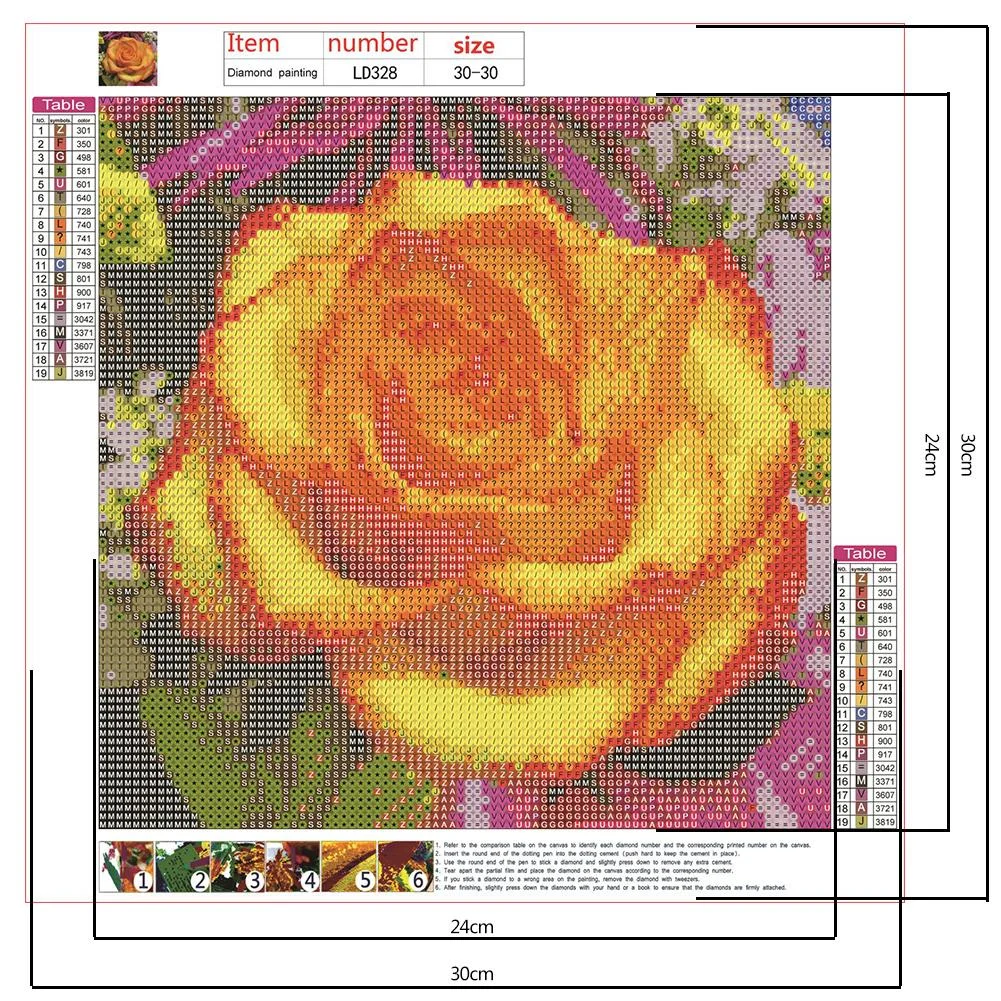 Diamond Painting - Full Round Drill - Elegant Flower(30*30cm)