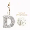 DIY 26 A-Z Letter Pearl Painting Keychain Charm Kits, Custom Alphabet Initial DIY Name Bag Key Ring Gift