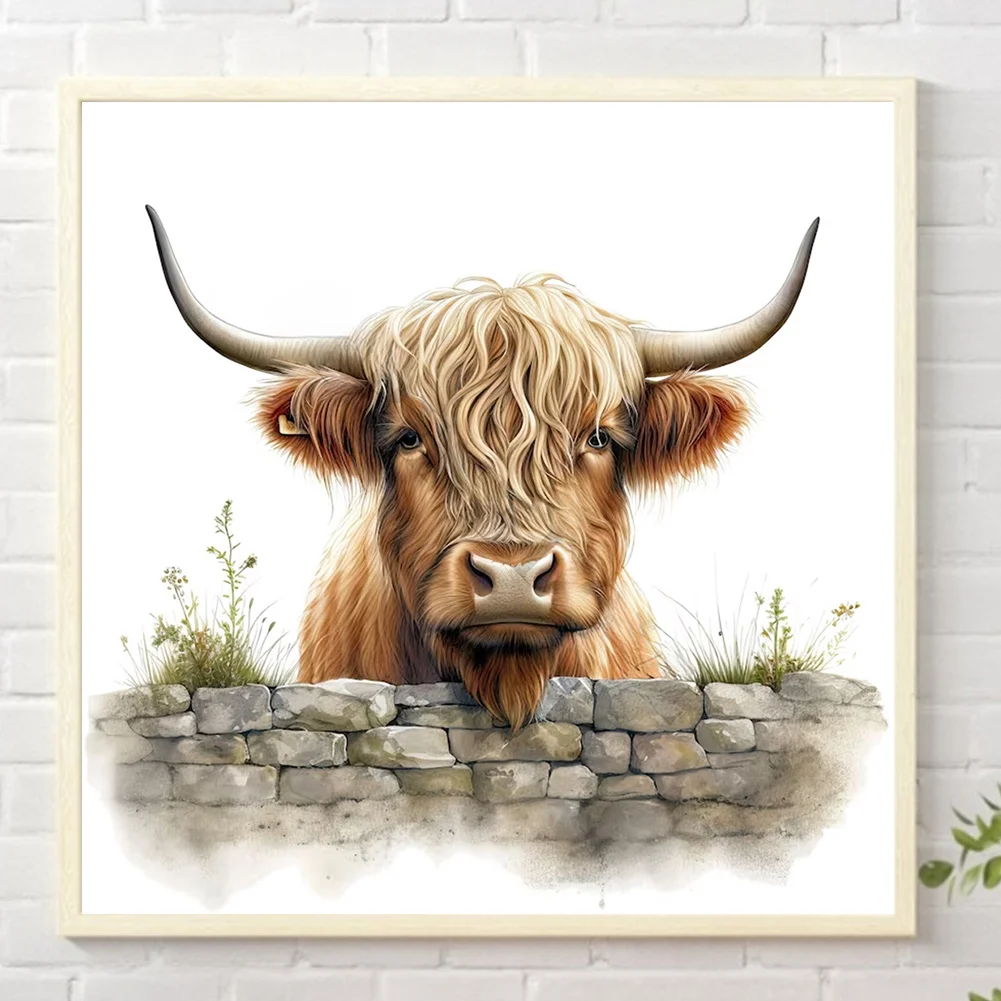 Diamond Painting - Full Round Drill - Highland Cattle(Canvas|35*35cm)