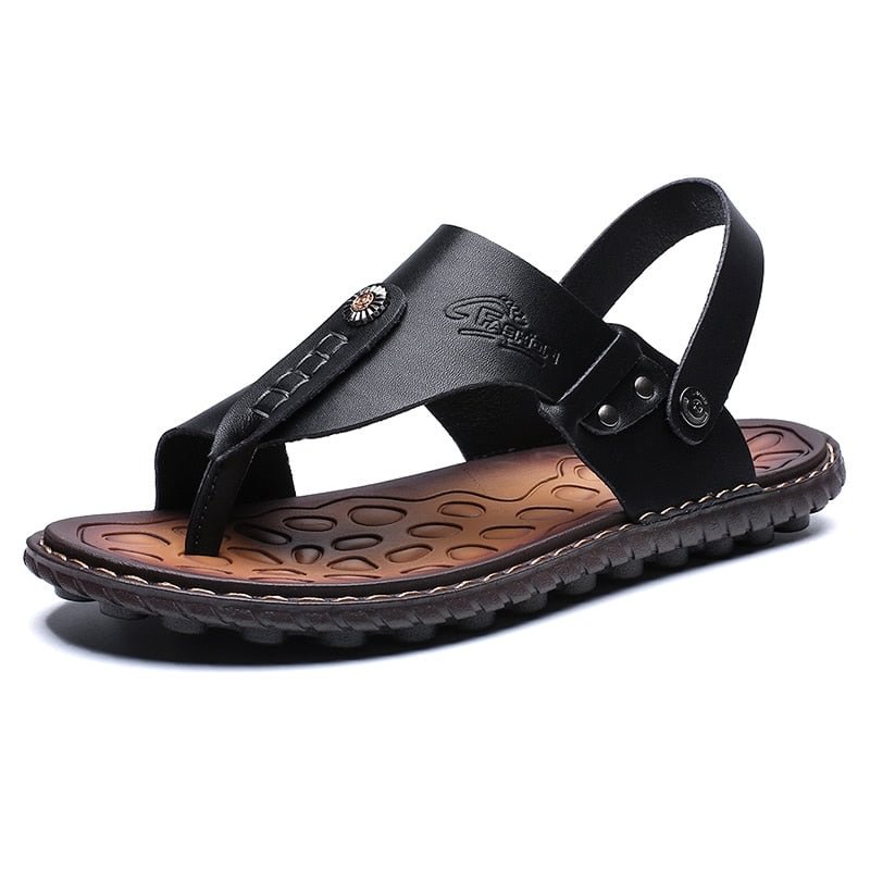 Summer Men's Sandals Leather Slippers Men's Sandals Luxury Handmade Shoes Slippers Brand Men Moccasins Beach Sandals Sneakers