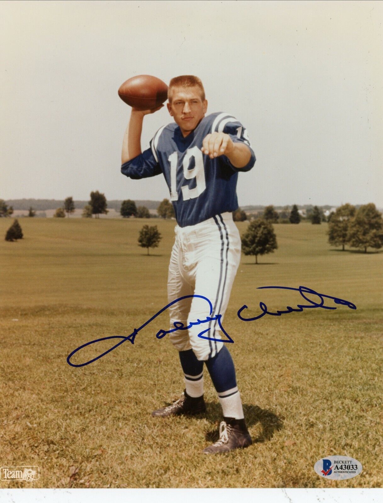 Johnny Unitas Baltimore Colts signed autographed glossy 8x10 Photo Poster painting BAS LOA