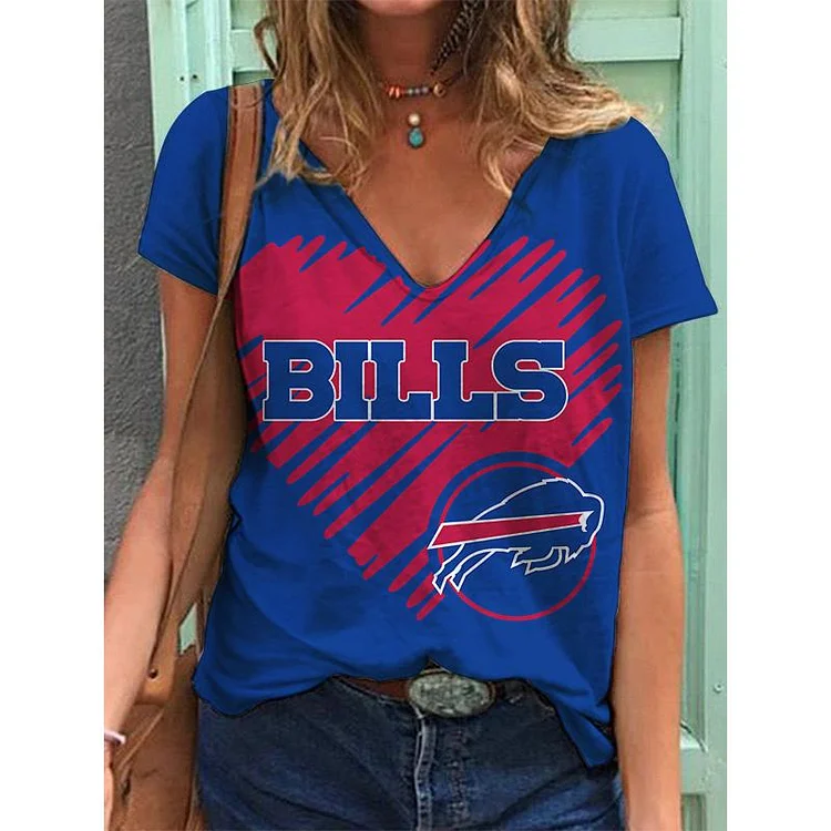 Buffalo Bills  Lightweight Short Sleeve V-Neck T-Shirt