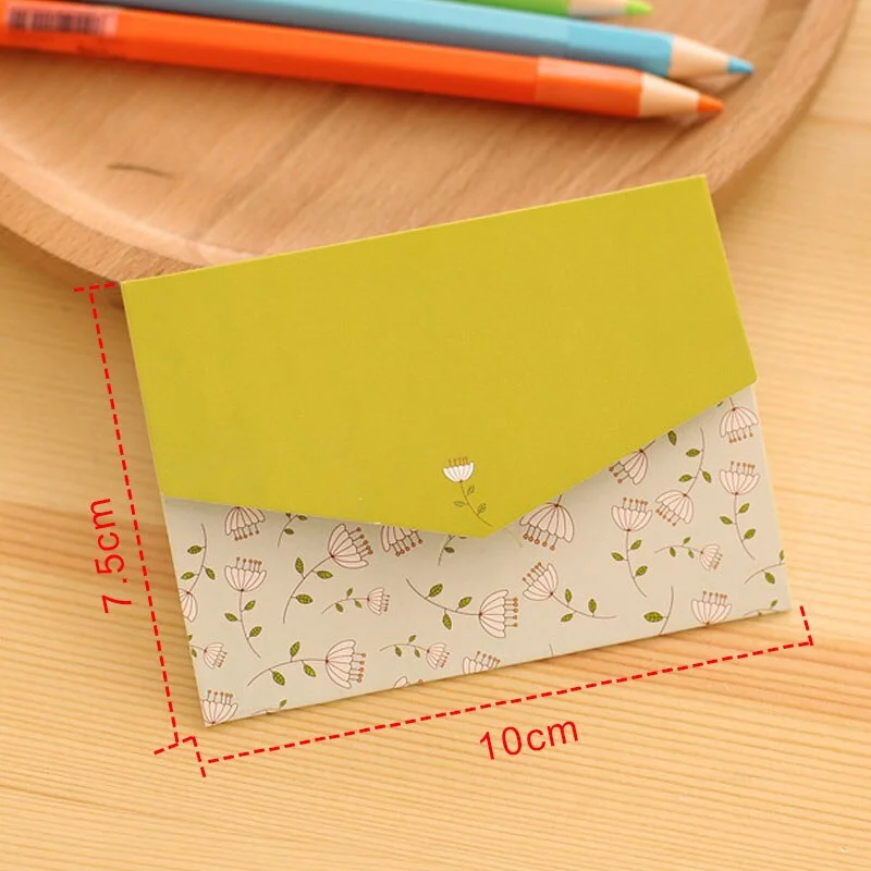 6Pcs/Set Mini Creative Envelope Floral Folding Greeting Card Thank You Card Birthday Christmas Card Envelope Writing Paper Gift