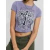 EMMIOL Wing Pattern Printed Crop Top