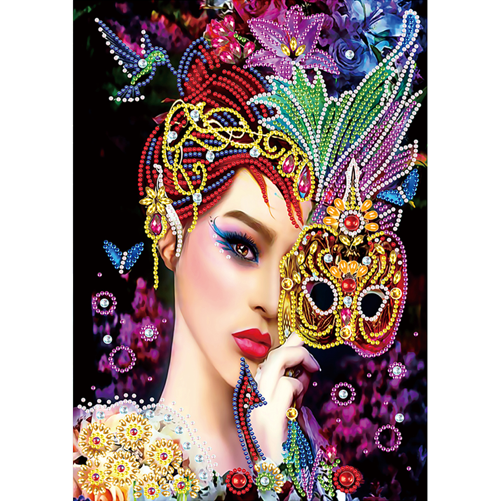 

Masked Woman - Special Shaped Diamond Painting - 30*40CM, 501 Original