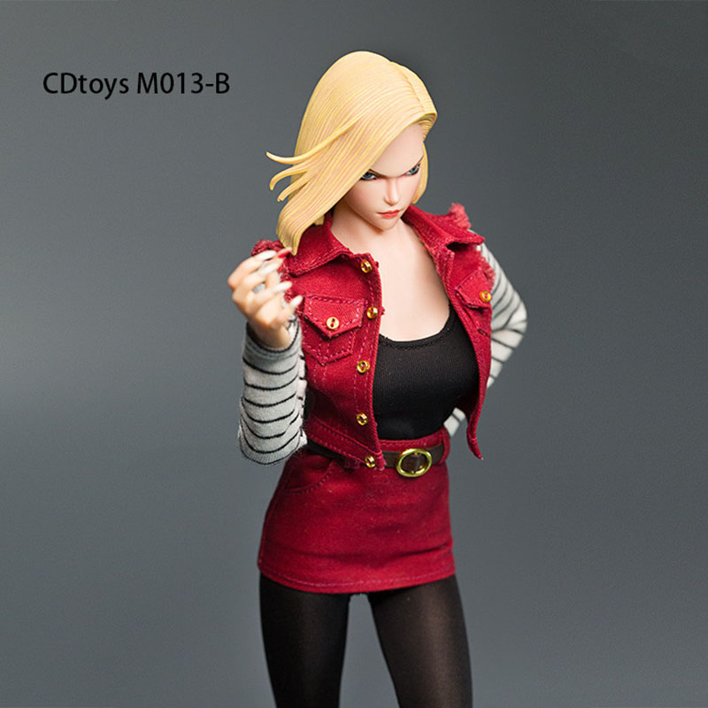 cdtoys m013 1/6 Scale Sexy Female Figure Accessory Android 18 V Head Best Skirt Set Femaleody Clothes Shoes Model for Fans-aliexpress