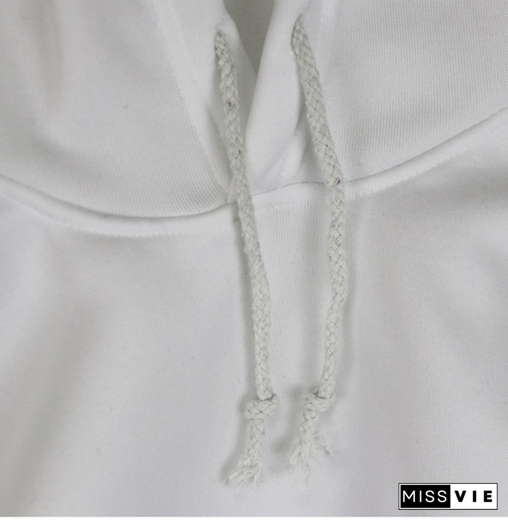 Fashion Probably Late For Something Printed Hoodies Spring Autumn Winter Long Sleeve