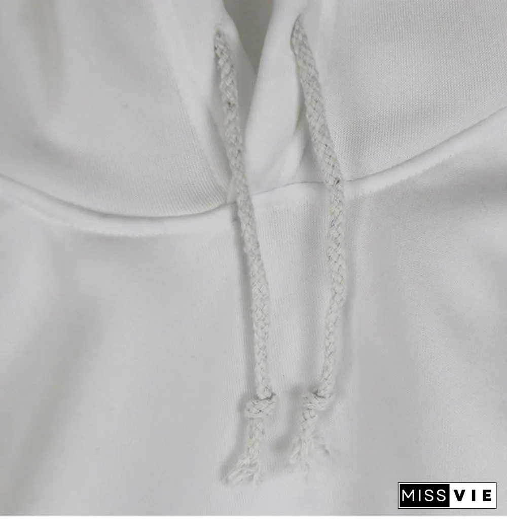 Fashion Probably Late For Something Printed Hoodies Spring Autumn Winter Long Sleeve