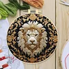 Gold Lion-DIY Embroidery Kit with Pattern Cotton Threads Needles Hoop 30*30cm/11.81*11.81in