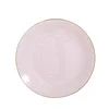 10 Pack | 10" Glossy Blush Rose Gold Round Plastic Dinner Plates With Gold Rim, Disposable Party Plates