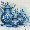Blue And White Porcelain Teapot-11CT Stamped Cross Stitch 40*40cm/15.75*15.75in