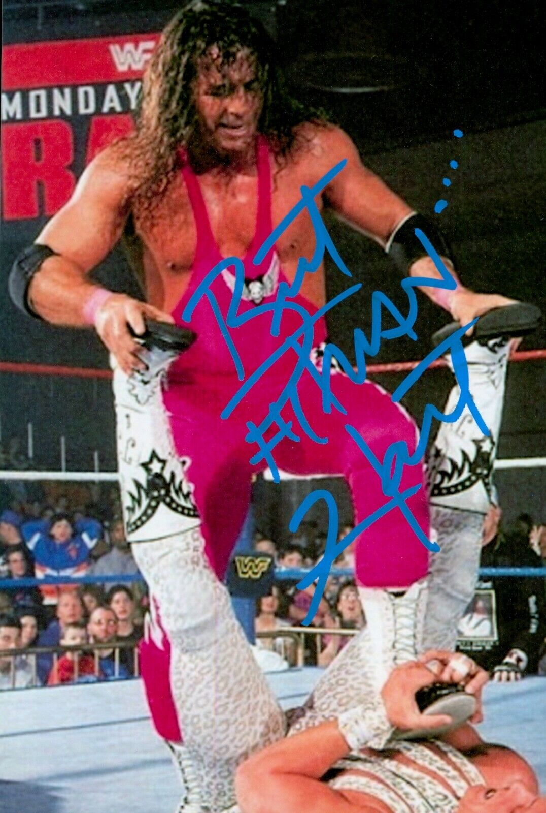 Bret 'Hitman' Hart Signed 6x4 Photo Poster painting WWF WWE Royal Rumble Wrestler Autograph +COA