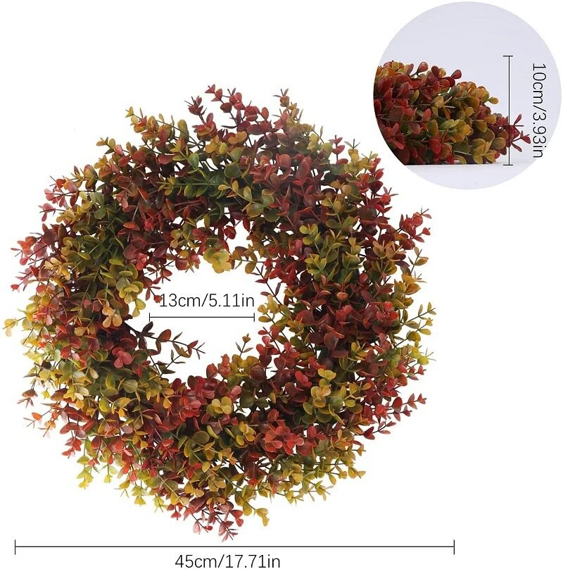 Artificial Red Boxwood Wreath Fall Wreaths 2021