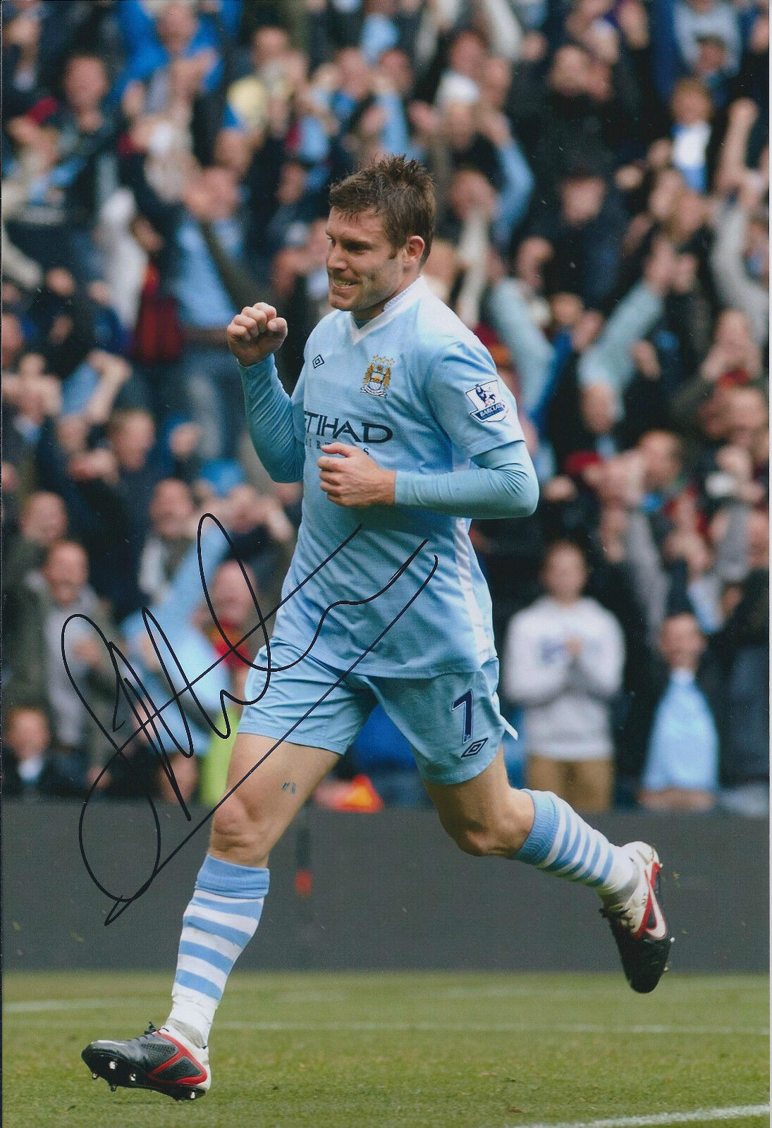 James MILNER Signed 12x8 Photo Poster painting AFTAL COA Autograph Manchester City