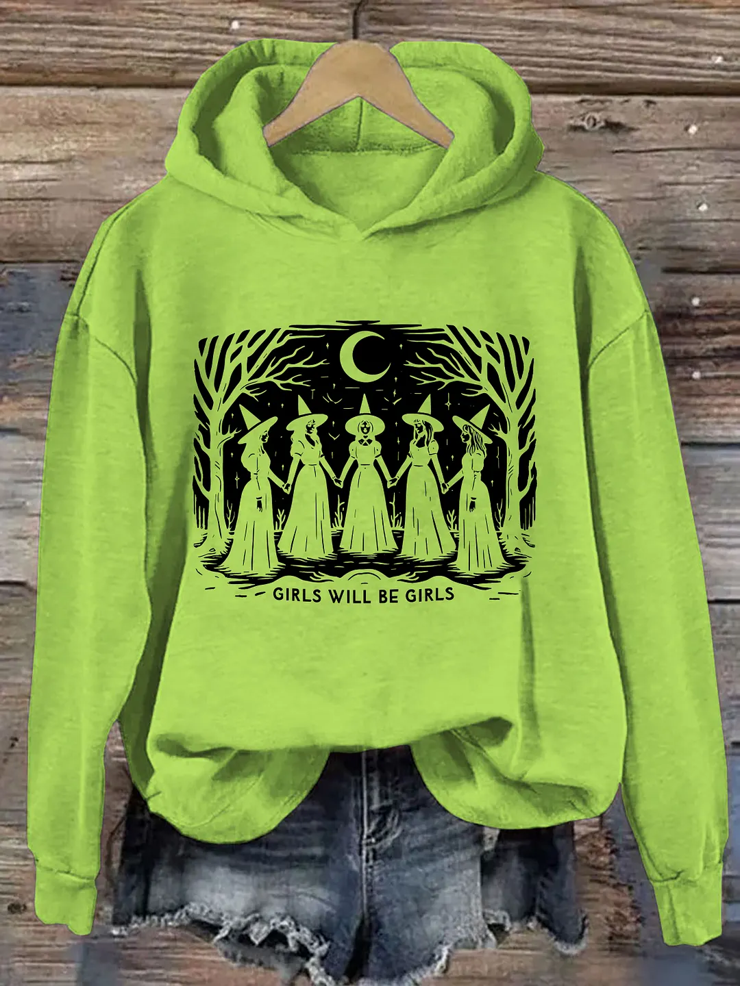 Vintage Girls Will Be Girls Witch Hoodie