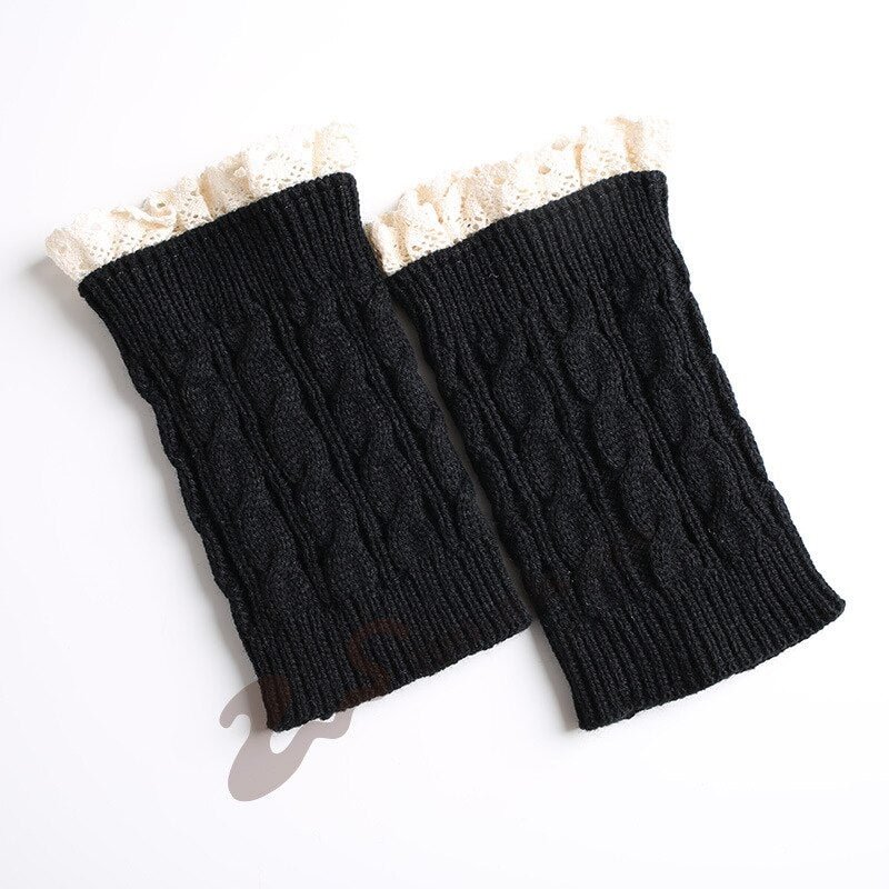 Knee Sleeve Women 2020 Patchwork Simple All-match White Lace High Quality Elasticity Comfortable Womens Solid Winter Leisure