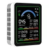 10 In 1 Multifunctional Air Quality Detector Type-C Charging Carbon Dioxide Airs Tester LCD Screen Portable Smartair Quality Tester for CO2 CO TVOC HCHO Temp AQI PM2.5 10 Detect