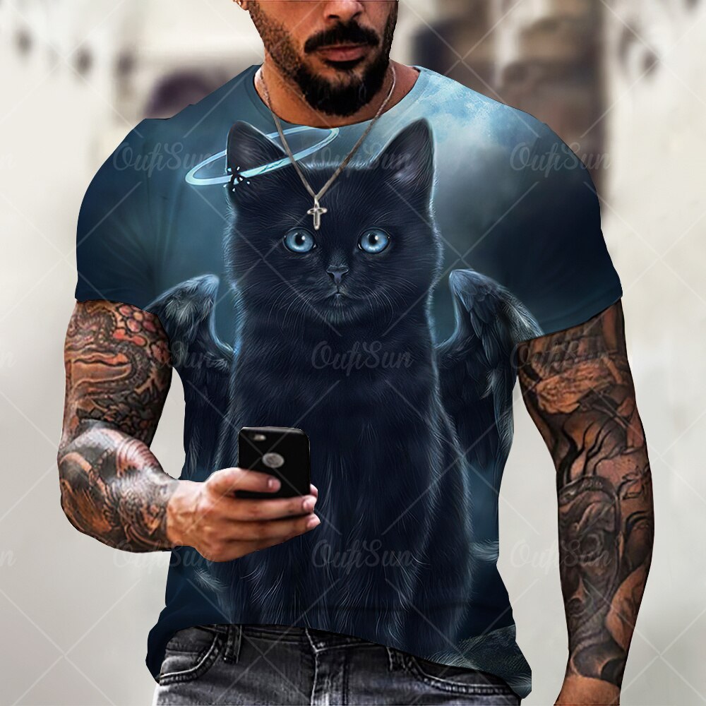 

Cat - 3D Printed Men T Shirt, Xxxl, 501 Original