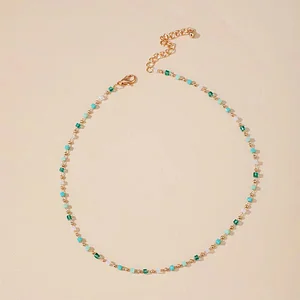 Green sugar cube fine necklace