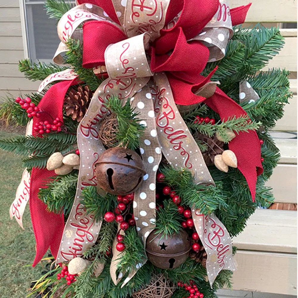 Christmas decorative simulation Red fruit grape bells Upside down tree garland