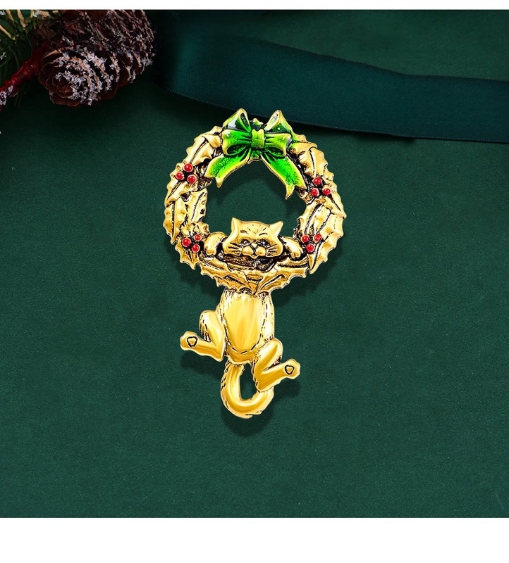 Vintage Style Pin Santa Claus Elk Alloy Unisex Brooches