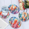 (US Local)6 PCS Acrylic Washable Diamond Painting Coasters Kits with Holder (Sea Animal)