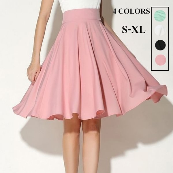 Summer Casual A-Line High Waist Skirt Vintage Pleated Skirt - Shop Trendy Women's Clothing | LoverChic